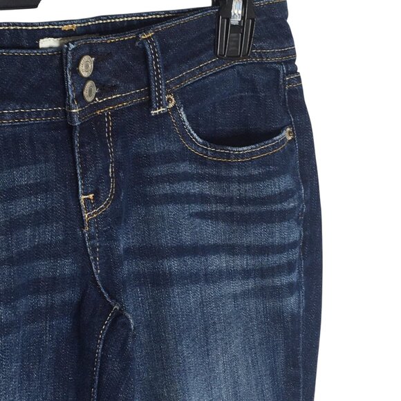 Aeropostale Jeans Womens 1/2 Regular Blue Dark Wash Hailey Flare Stretch Denim - Picture 2 of 16